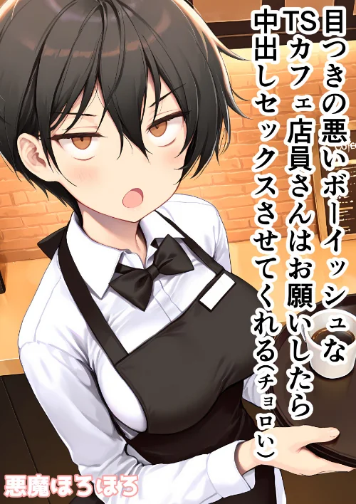 [エロ漫画]目つきの悪いボーイッシュなTSカフェ店員さんはお願いしたら中出しセックスさせてくれる（チョロい）【棒消し修正版】/2026-05-29［商業誌］ 試し読みサンプル 2ページ目