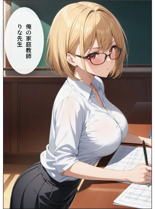 [エロ漫画]巨乳眼鏡家庭教師 快楽堕ちしたので中出ししてあげた【モザイク版】/2026-06-10［商業誌］ 試し読みサンプル 2ページ目