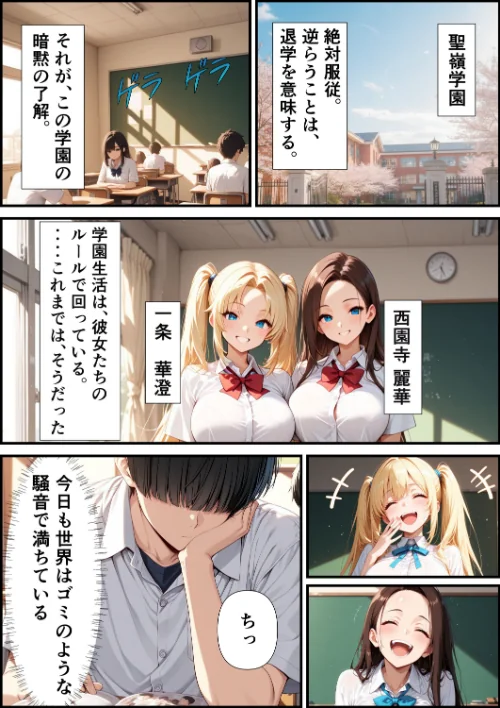 [エロ漫画]校則改変アプリ〜ゴミ扱いしてた俺の肉棒で女王たちがメス堕ち【モザイク版】/2026-06-25［商業誌］ 試し読みサンプル 2ページ目