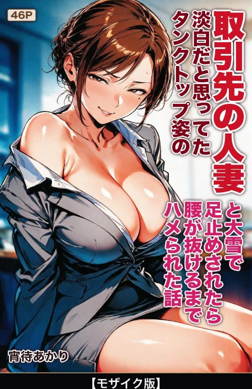 [エロ漫画]淡白だと思ってたタンクトップ姿の取引先の人妻と大雪で足止めされたら腰が抜けるまでハメられた話【モザイク版】/2026-10-12［商業誌］ 試し読みサンプル 2ページ目